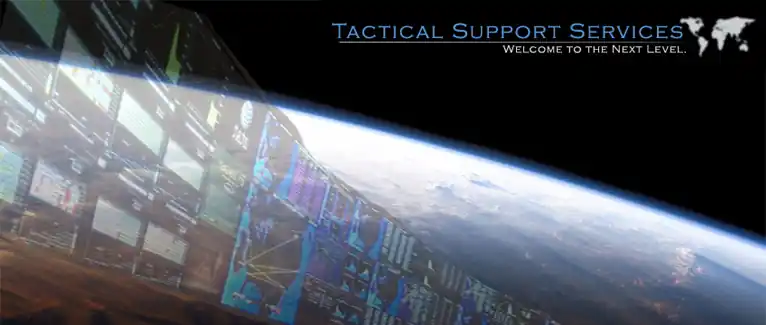 Earth from orbit with a wall of flight-operations data screens
